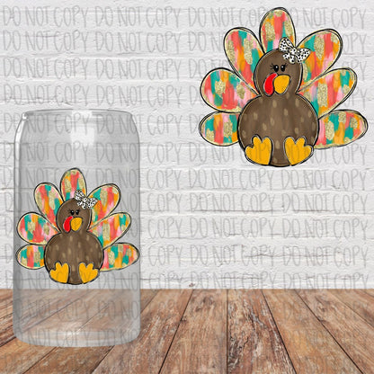 Colorful Feathers Girl Turkey Decal