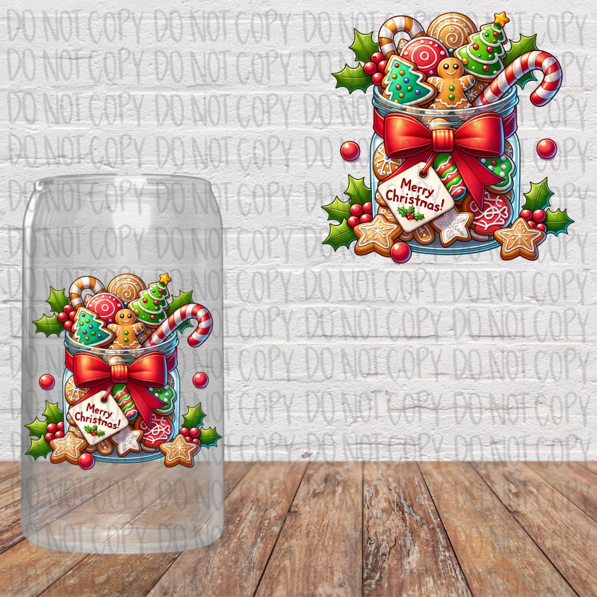 Merry Christmas Cookie Jar Decal