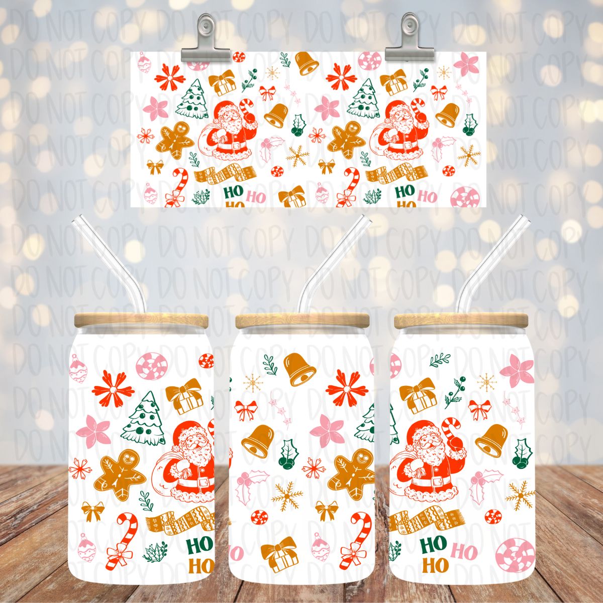 Santa Christmas Icons Wrap