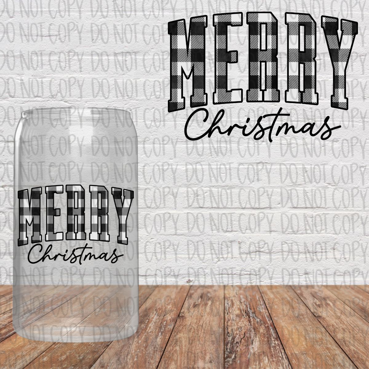 Plaid Merry Christmas Decal