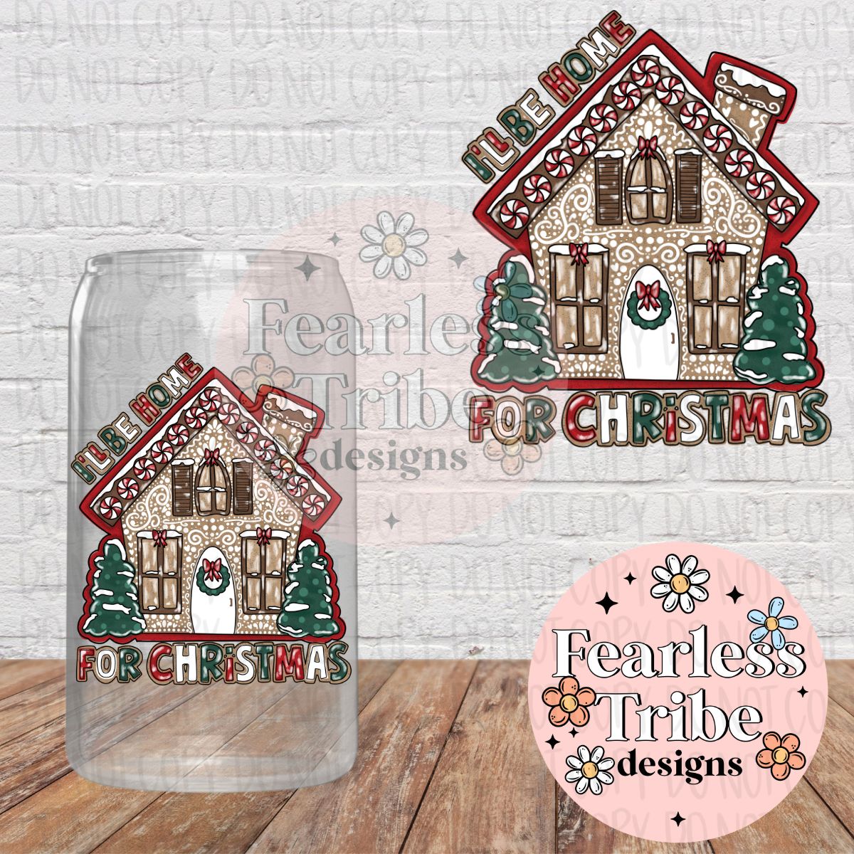 Home For Christmas Gingerbread House Decal