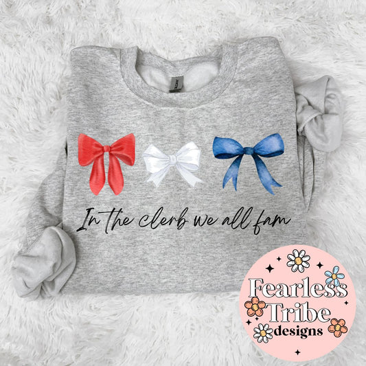 In the clerb we all fam - Red, White and Blue Bows Apparel