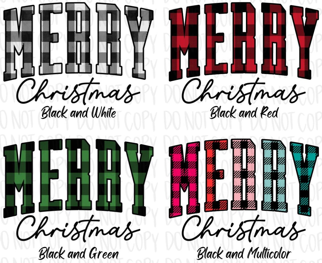 Plaid Merry Christmas Apparel