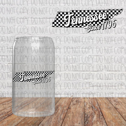 Black and White Checkered States Decal