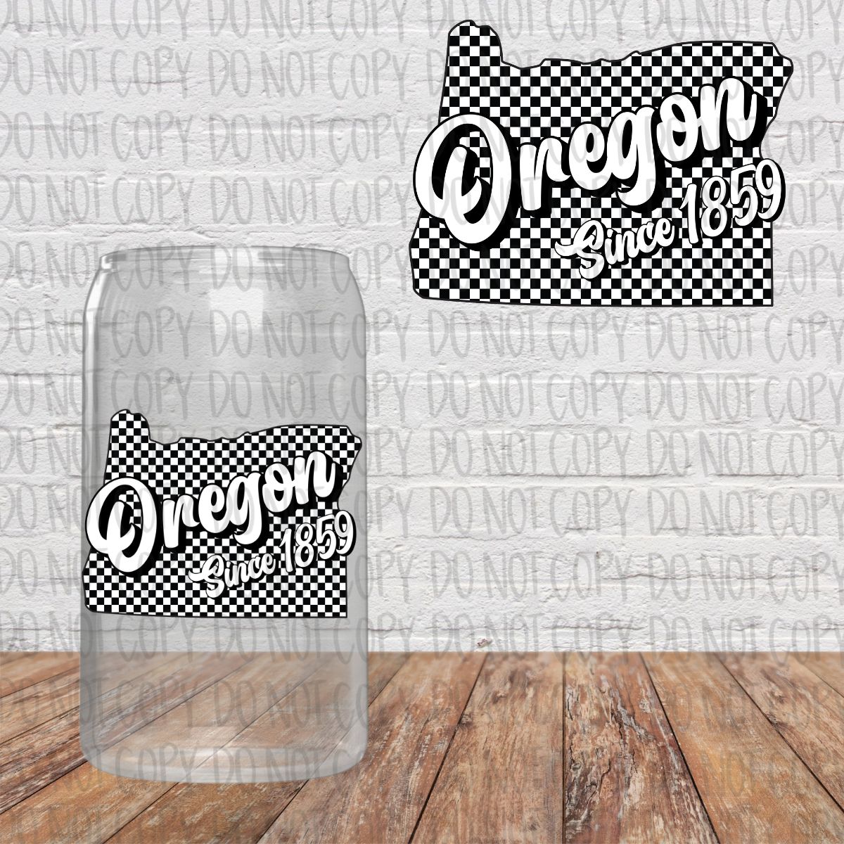 Black and White Checkered States Decal