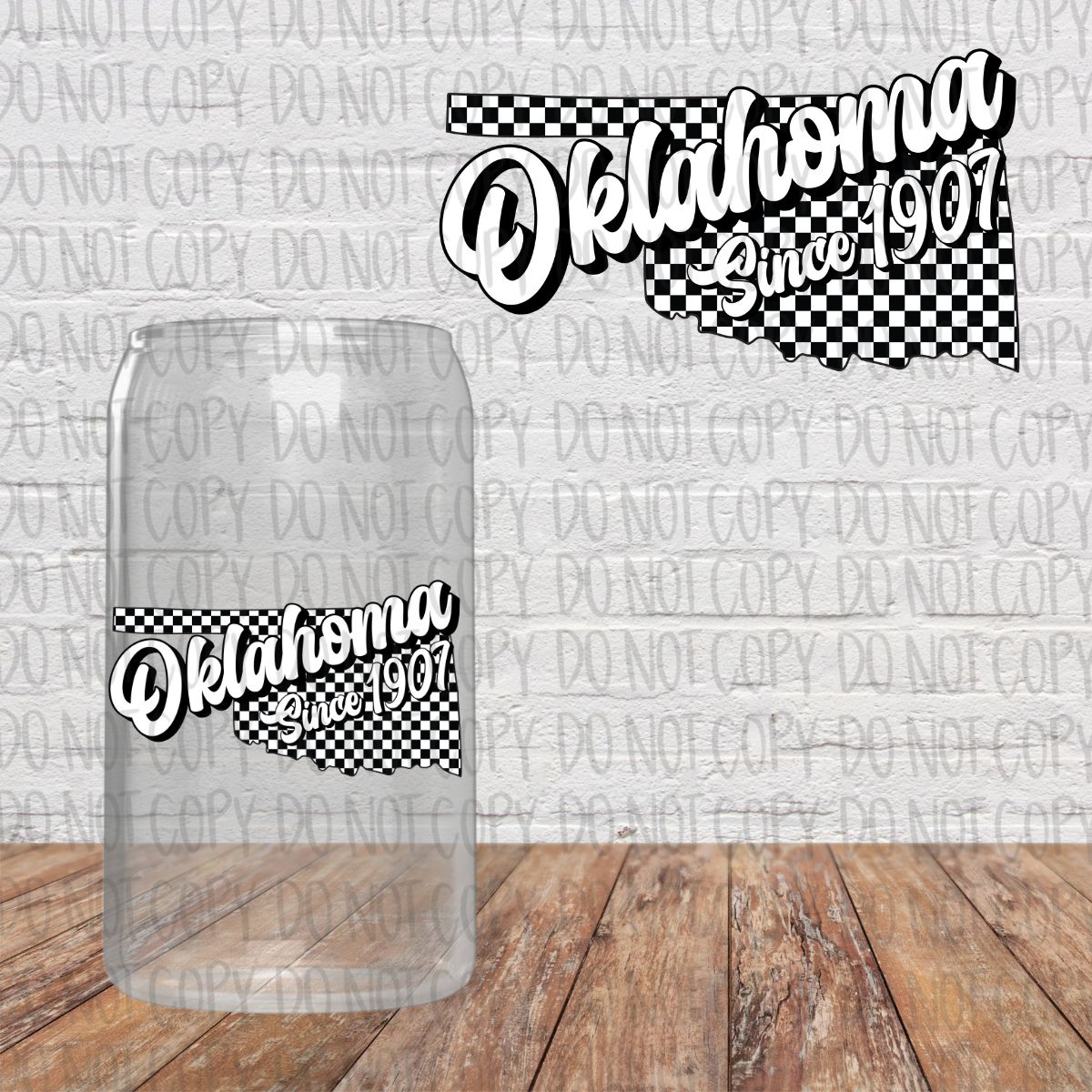 Black and White Checkered States Decal