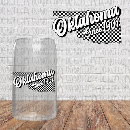 Black and White Checkered States Decal