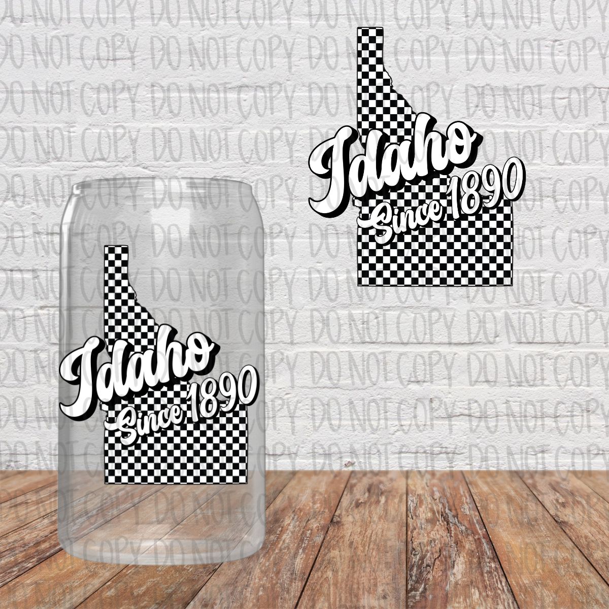 Black and White Checkered States Decal