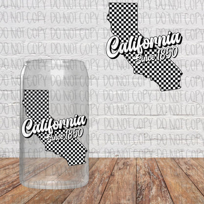 Black and White Checkered States Decal