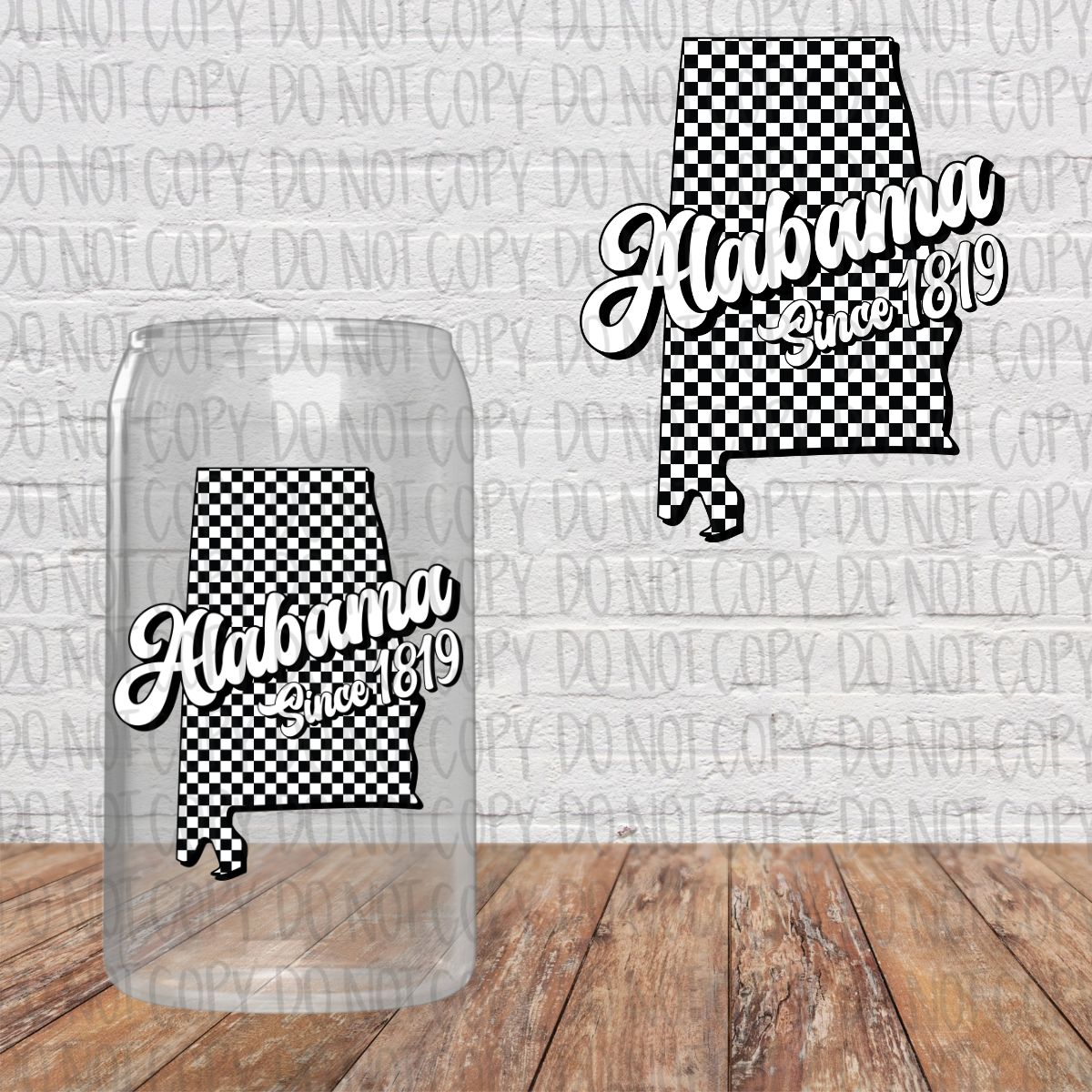 Black and White Checkered States Decal