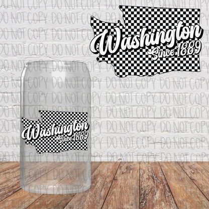 Black and White Checkered States Decal