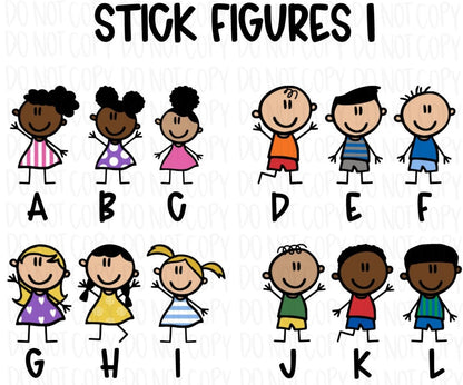 Personalized Stick Figure Ornament/Hanging Charm