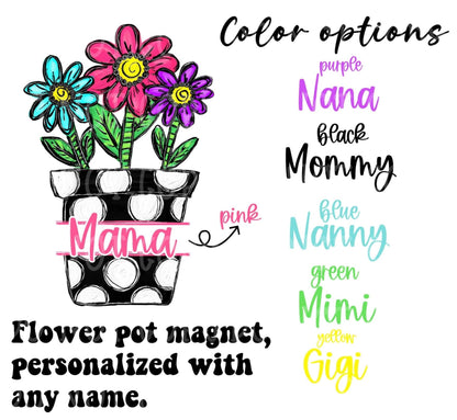 Personalized Flower Pot Magnet