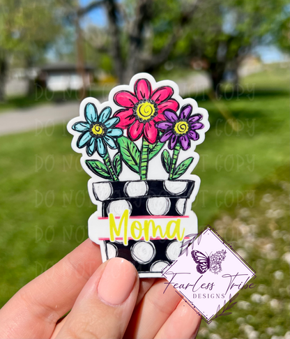 Personalized Flower Pot Magnet